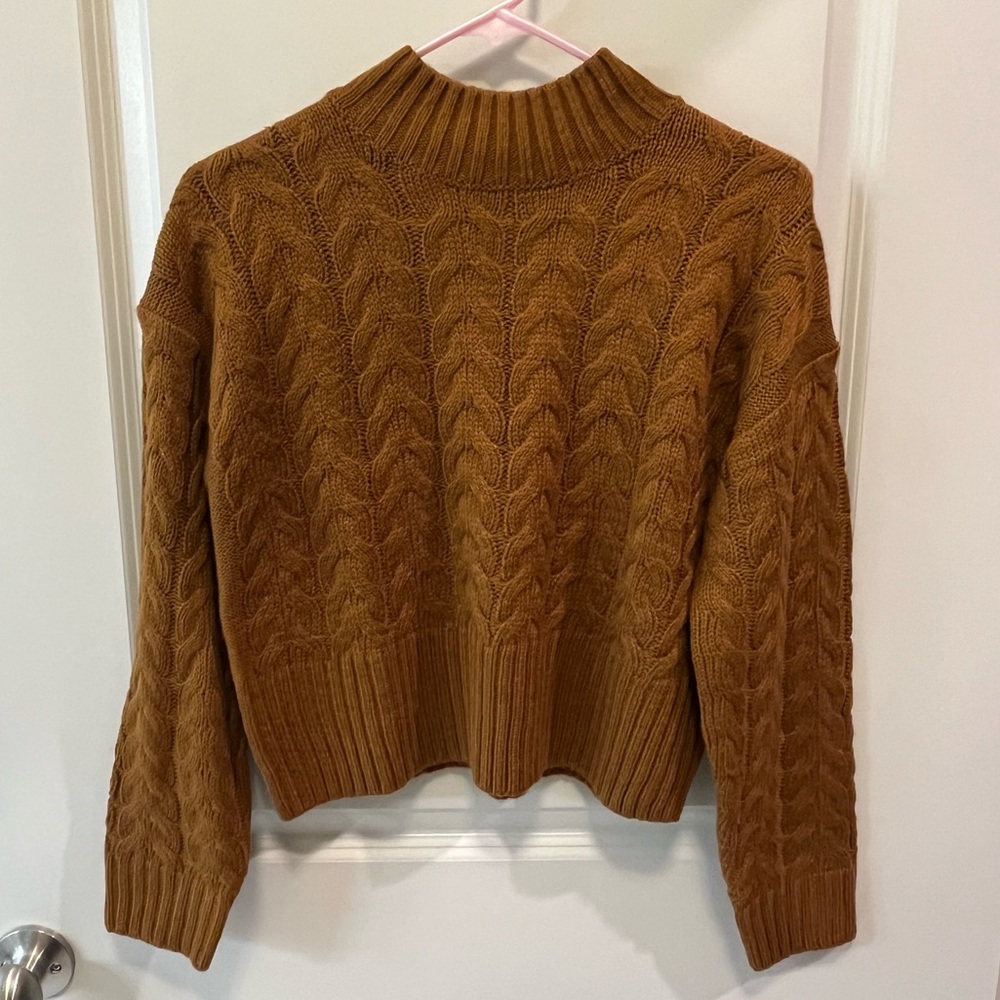 Brown knit crop sweater